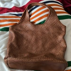 Beautiful woven large Italian leather bag by Platania